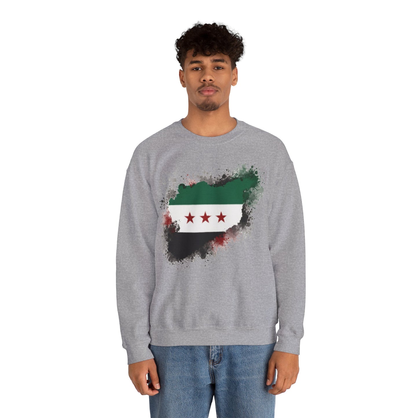 Syria Flag Heavy Blend™ Crewneck Sweatshirt - Unisex - Cozy, Patriotic Apparel