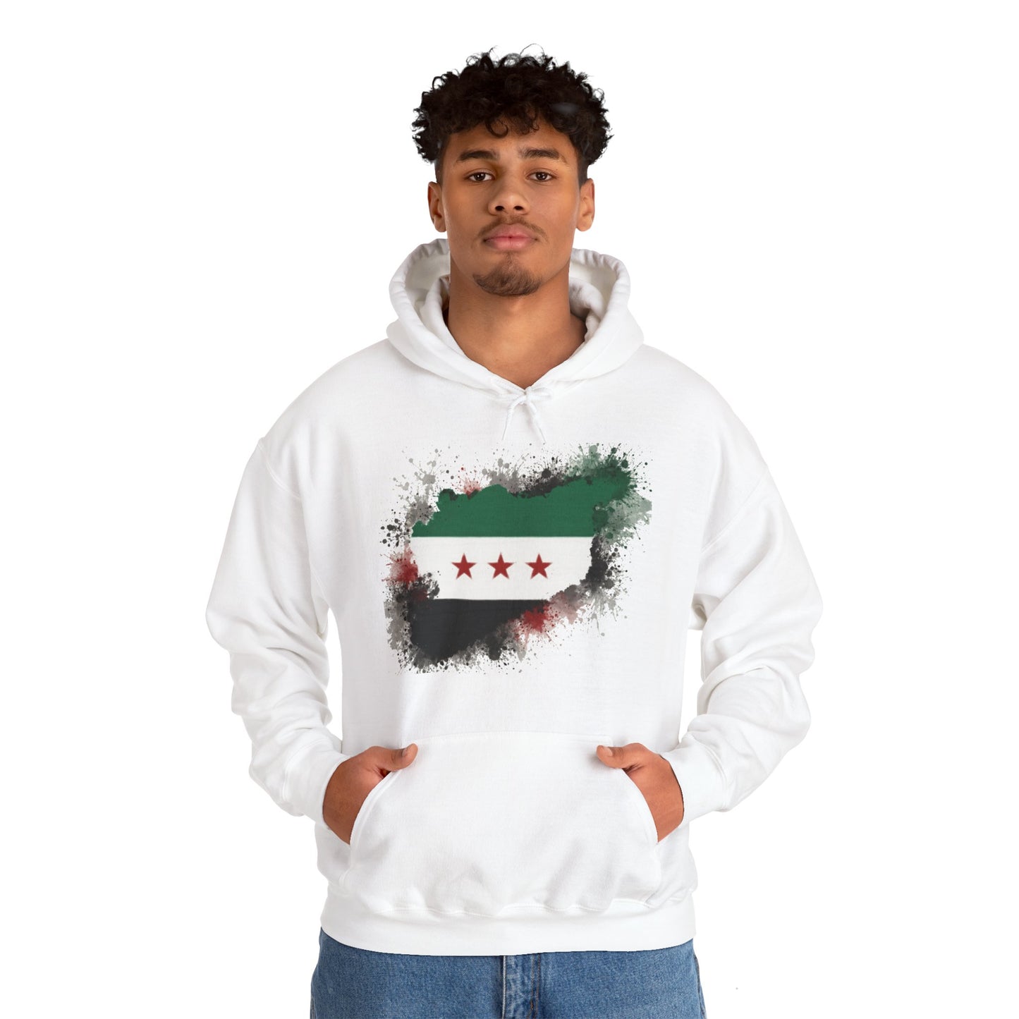 Syria Flag Hooded Sweatshirt | Unisex Heavy Blend™ | Perfect for Casual Wear and Cultural Celebrations