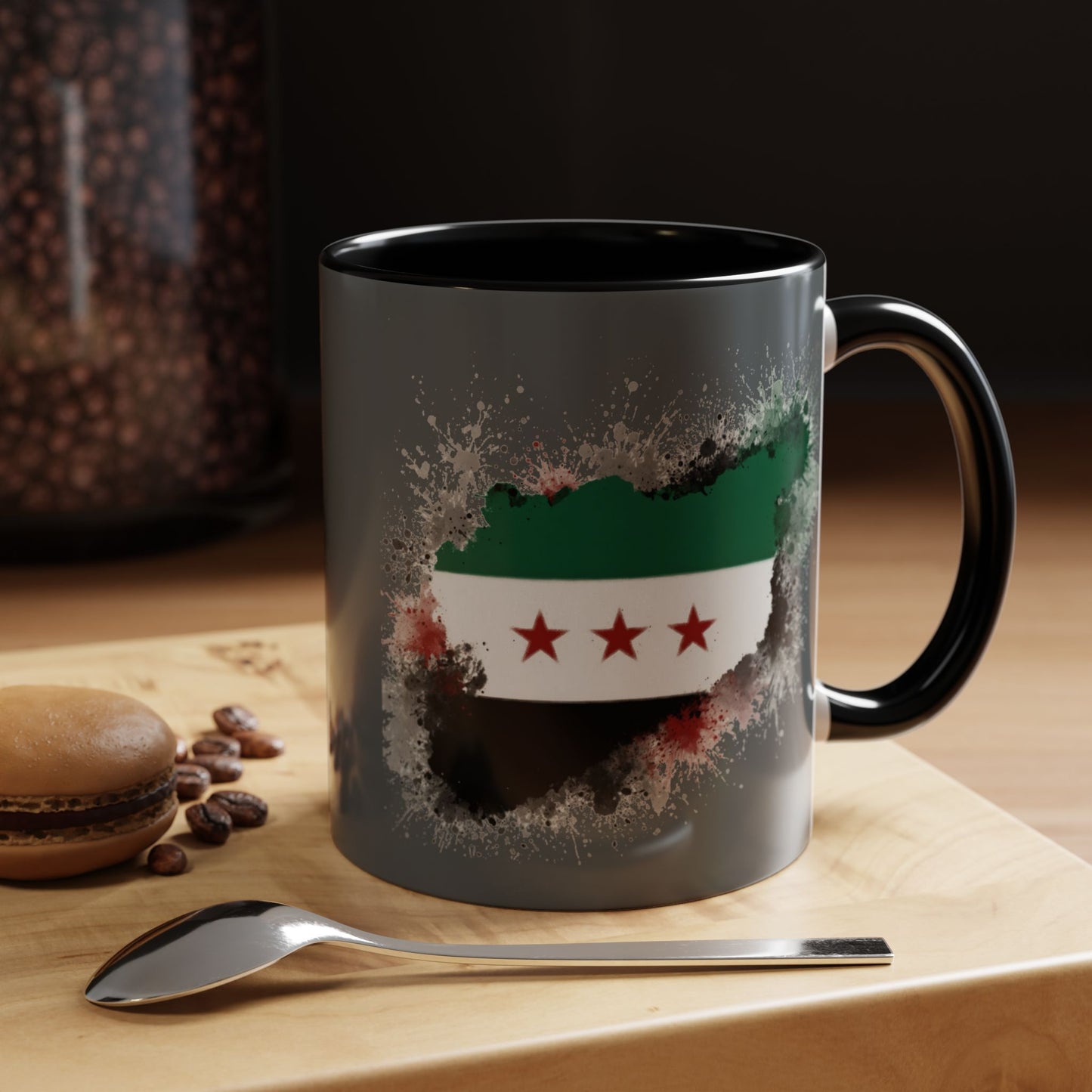 Syrian Flag Accent Coffee Mug - Unique Gift for Coffee Lovers