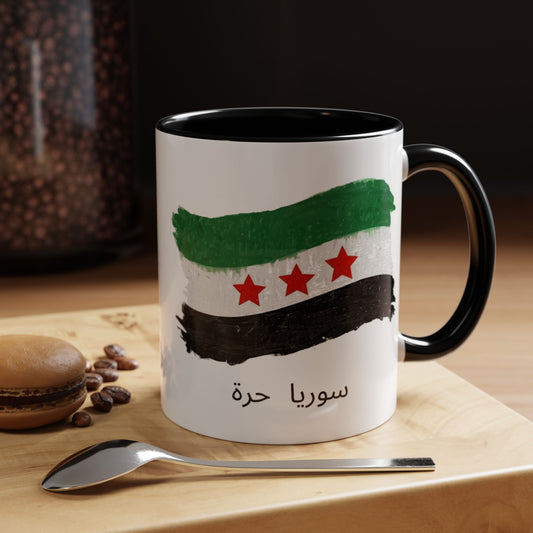 Syrian Flag Accent Coffee Mug - Support Freedom - 11oz & 15oz