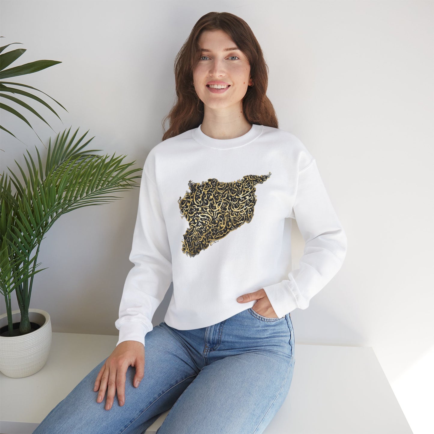 Artistic Map Unisex Crewneck Sweatshirt - Unique Syria Design