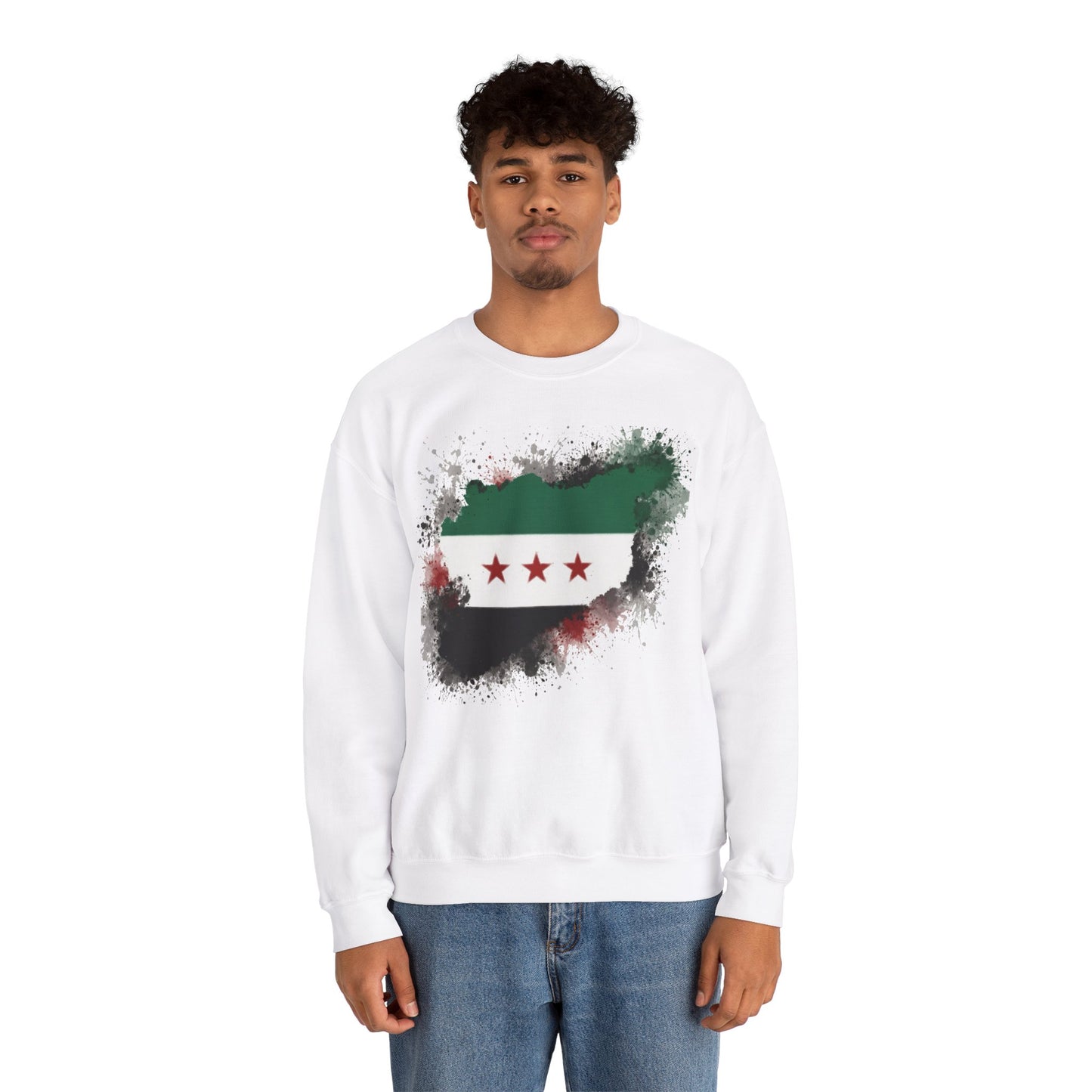 Syria Flag Heavy Blend™ Crewneck Sweatshirt - Unisex - Cozy, Patriotic Apparel