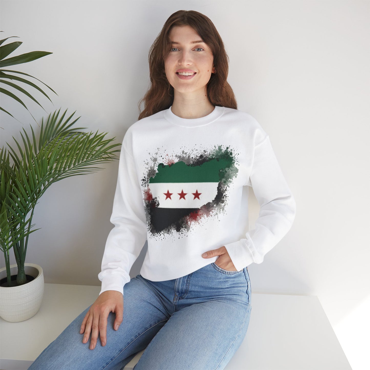 Syria Flag Heavy Blend™ Crewneck Sweatshirt - Unisex - Cozy, Patriotic Apparel