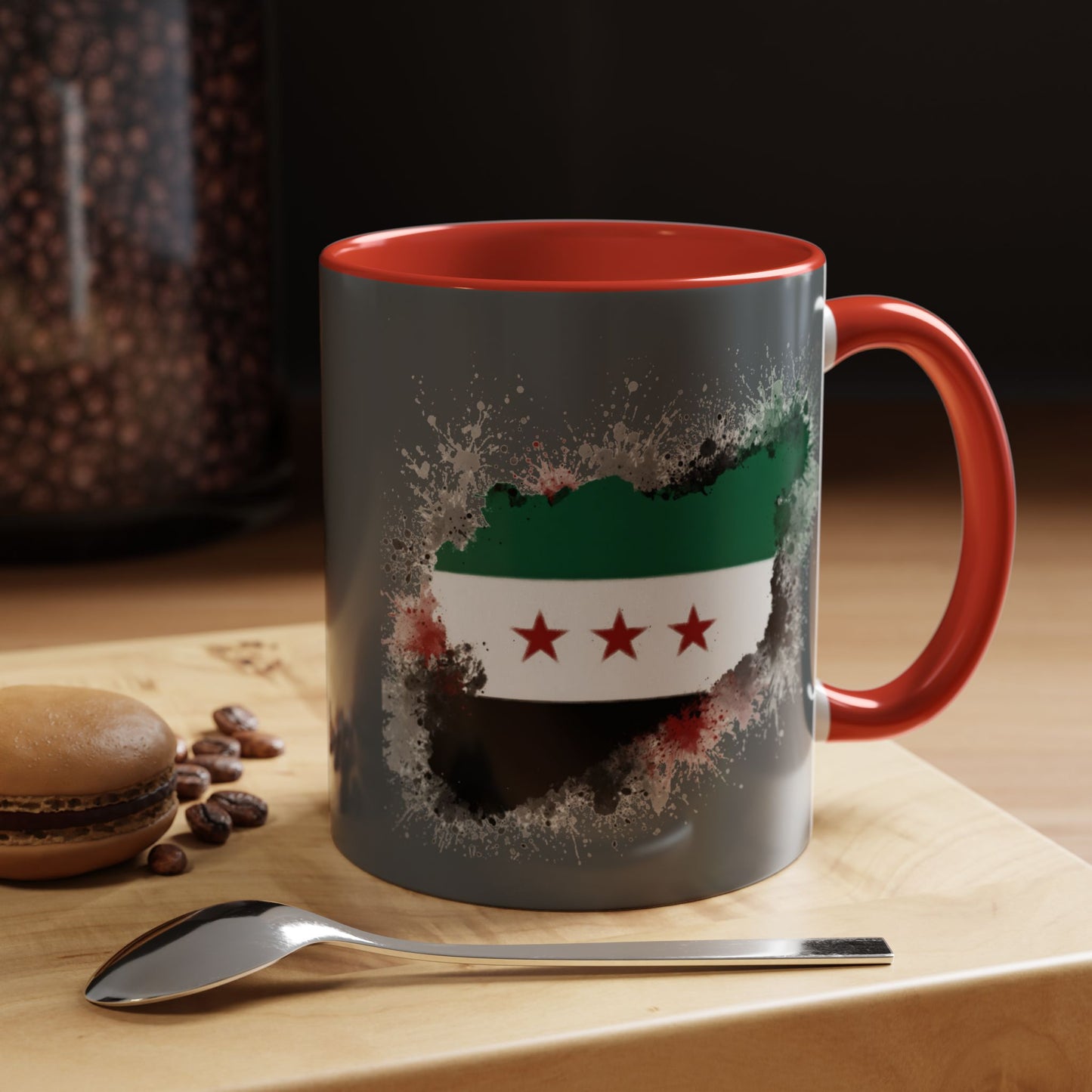 Syrian Flag Accent Coffee Mug - Unique Gift for Coffee Lovers