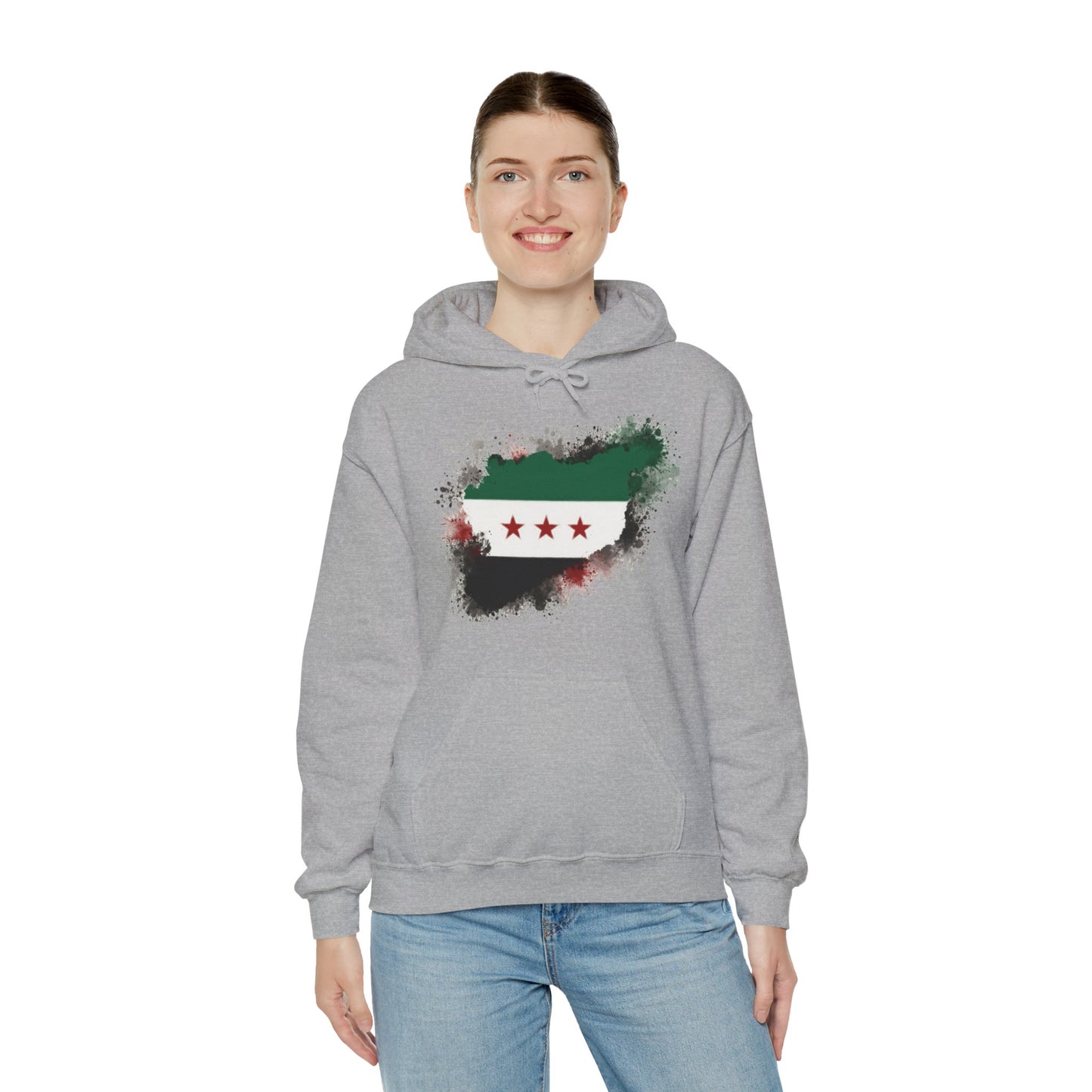 Syria Flag Hooded Sweatshirt | Unisex Heavy Blend™ | Perfect for Casual Wear and Cultural Celebrations